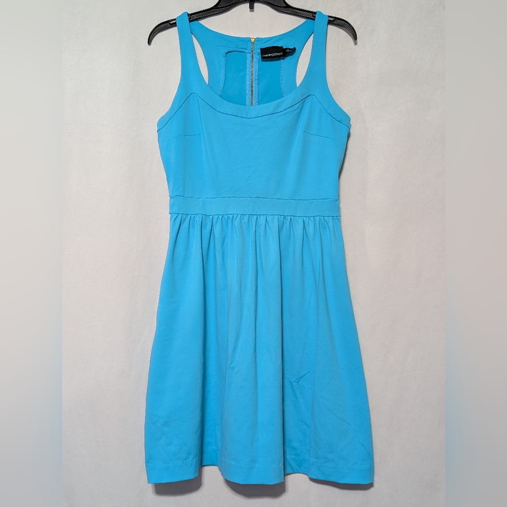 🌷Cynthia Rowley Aquamarine Scoop Neck Flair Sleeveless Midi Skate Sundress M